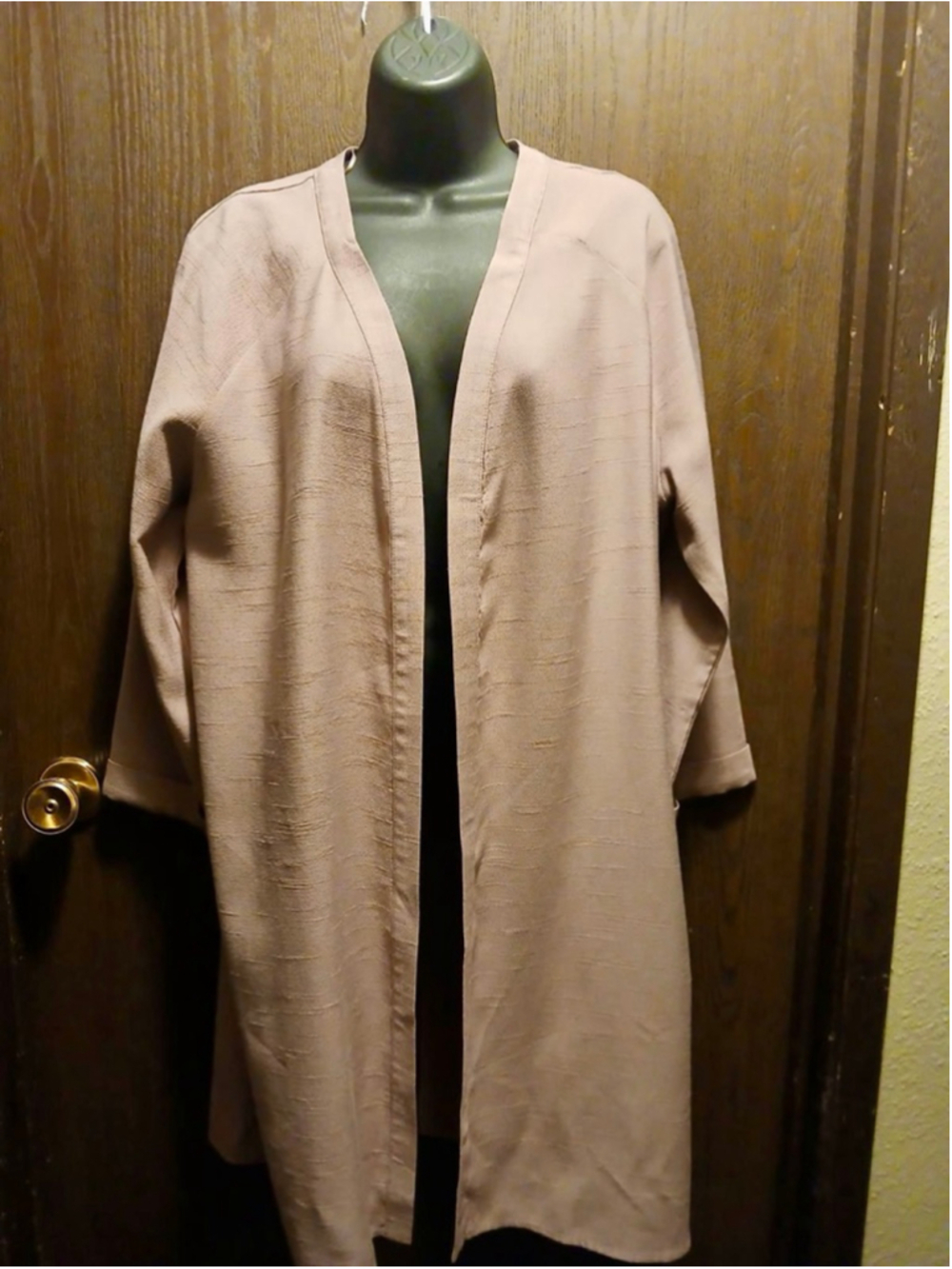Women’s Bobeau Open Front Jacket Blush Pink 3/4 Sleeve XL JC542 - Picture 7 of 9